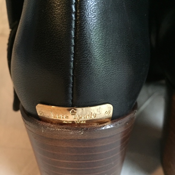 KATE SPADE BLACK KNEE BOOTS SZ-8.5 - Picture 6 of 8
